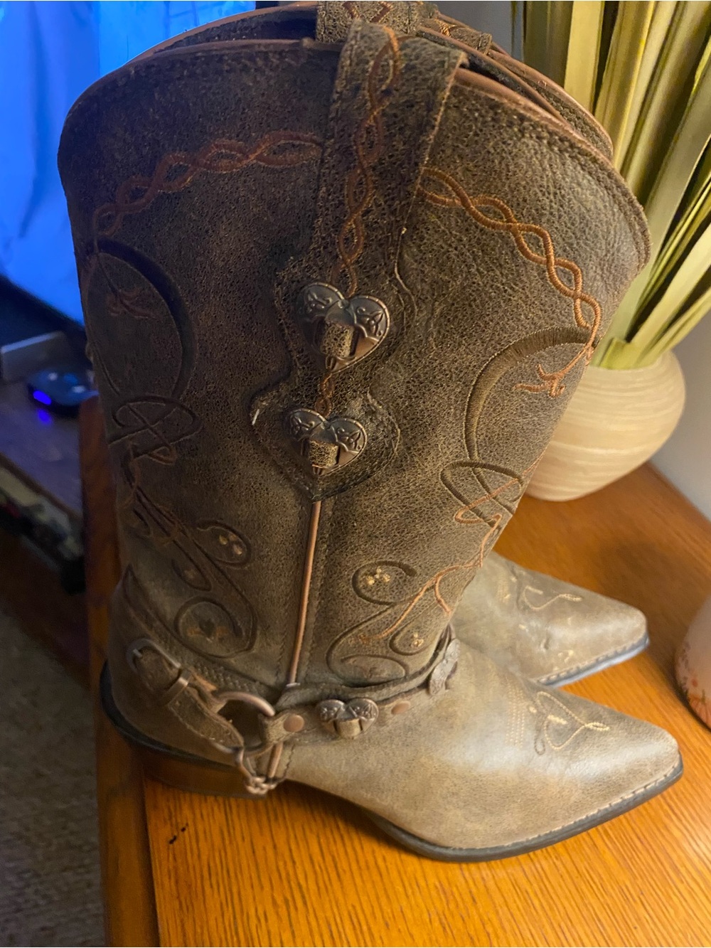 NWOT- Boot Barn Brown Embroidered Cowgirl Boots - Picture 2 of 8